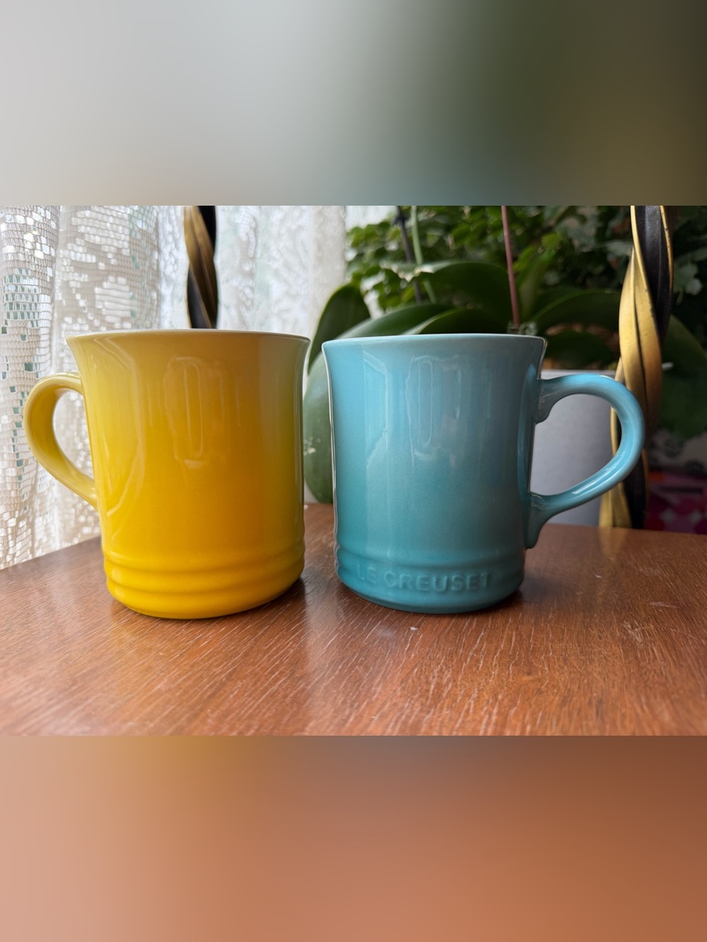 Pair of Le creuset mugs